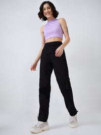 Women Bella Jeans Straight Fit Black High Rise