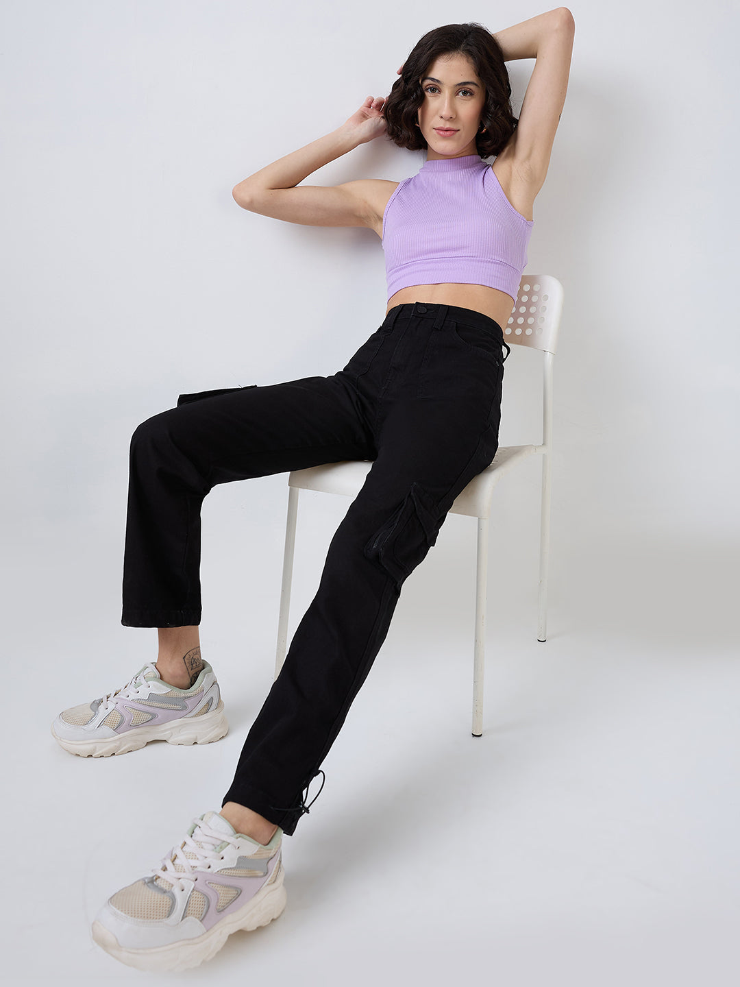 Women Bella Jeans Straight Fit Black High Rise