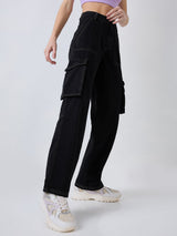 Women Bella Jeans Straight Fit Black High Rise