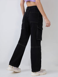 Women Bella Jeans Straight Fit Black High Rise