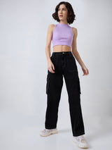 Women Bella Jeans Straight Fit Black High Rise
