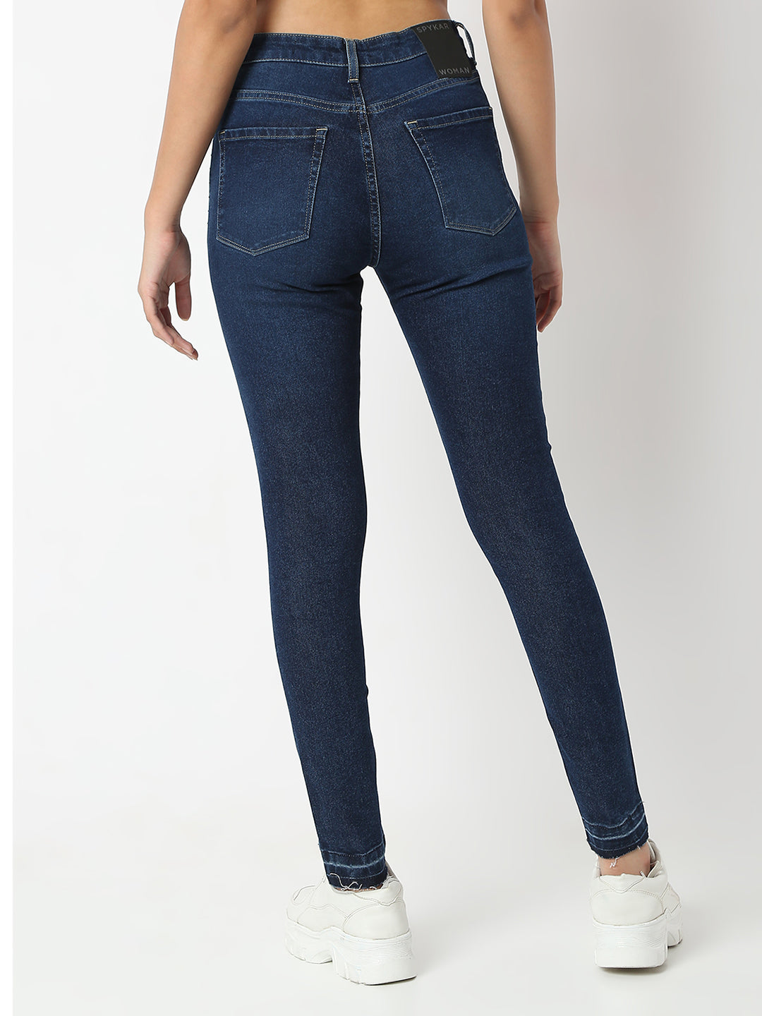 Spykar Dark Blue Super Skinny Fit High Rise Jeans For Women