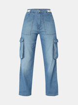 Women Bella Jeans Straight Fit Mid Blue High Rise