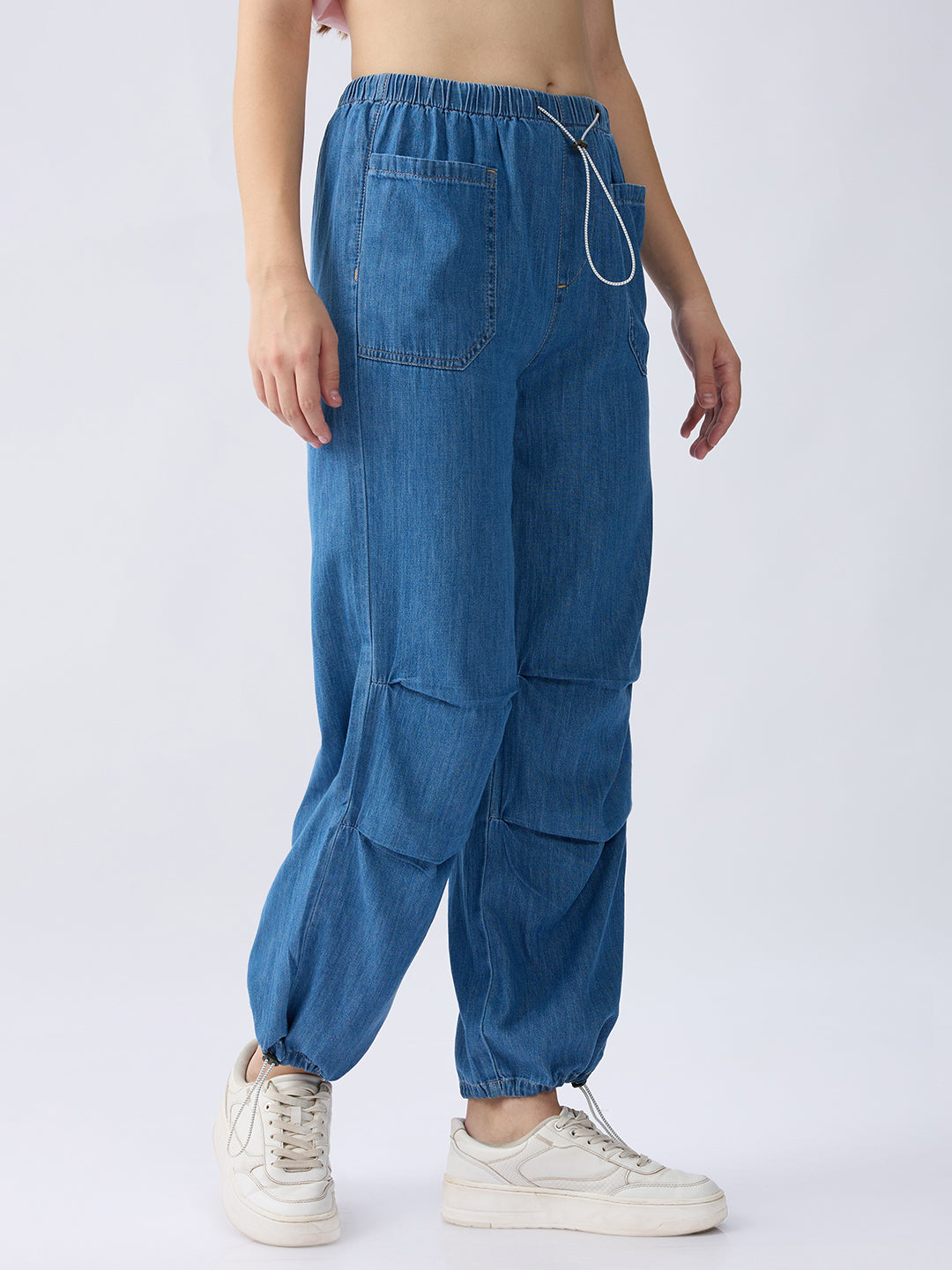 Spykar Light Blue High Rise Loose Fit Casual Jeans For Women