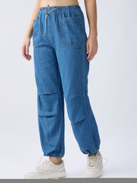 Women Jeans Loose Fit Light Blue High Rise