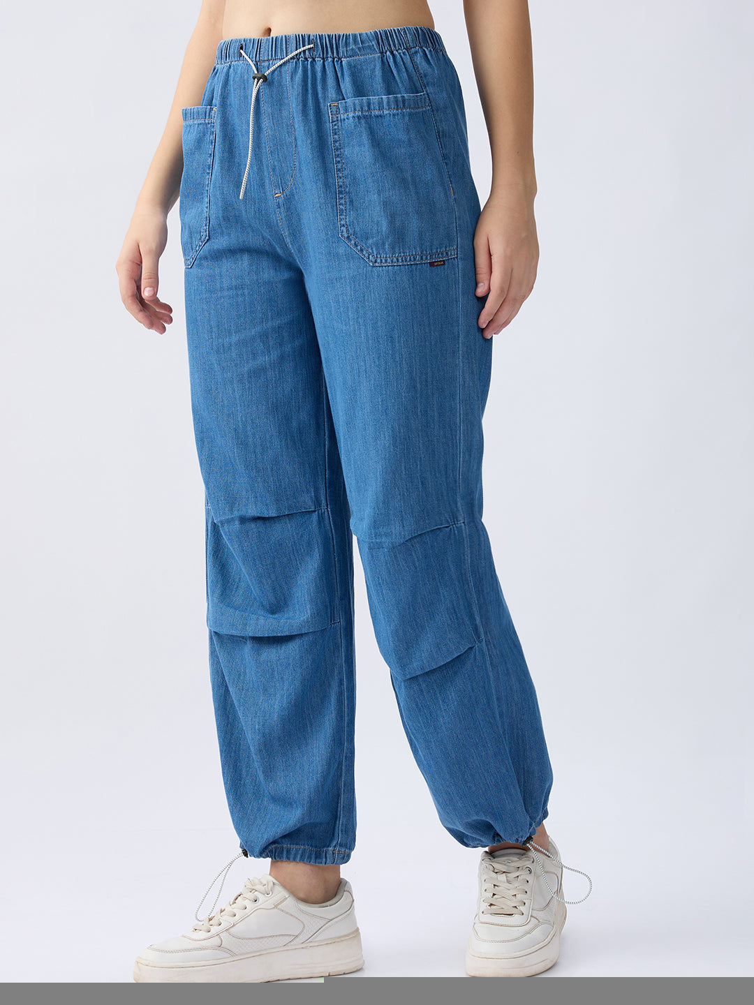 Women Jeans Loose Fit Light Blue High Rise