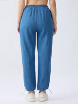Women Jeans Loose Fit Light Blue High Rise