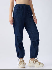Women Jeans Loose Fit Dark Indigo High Rise