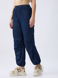 Women Jeans Loose Fit Dark Indigo High Rise