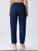 Women Jeans Loose Fit Dark Indigo High Rise