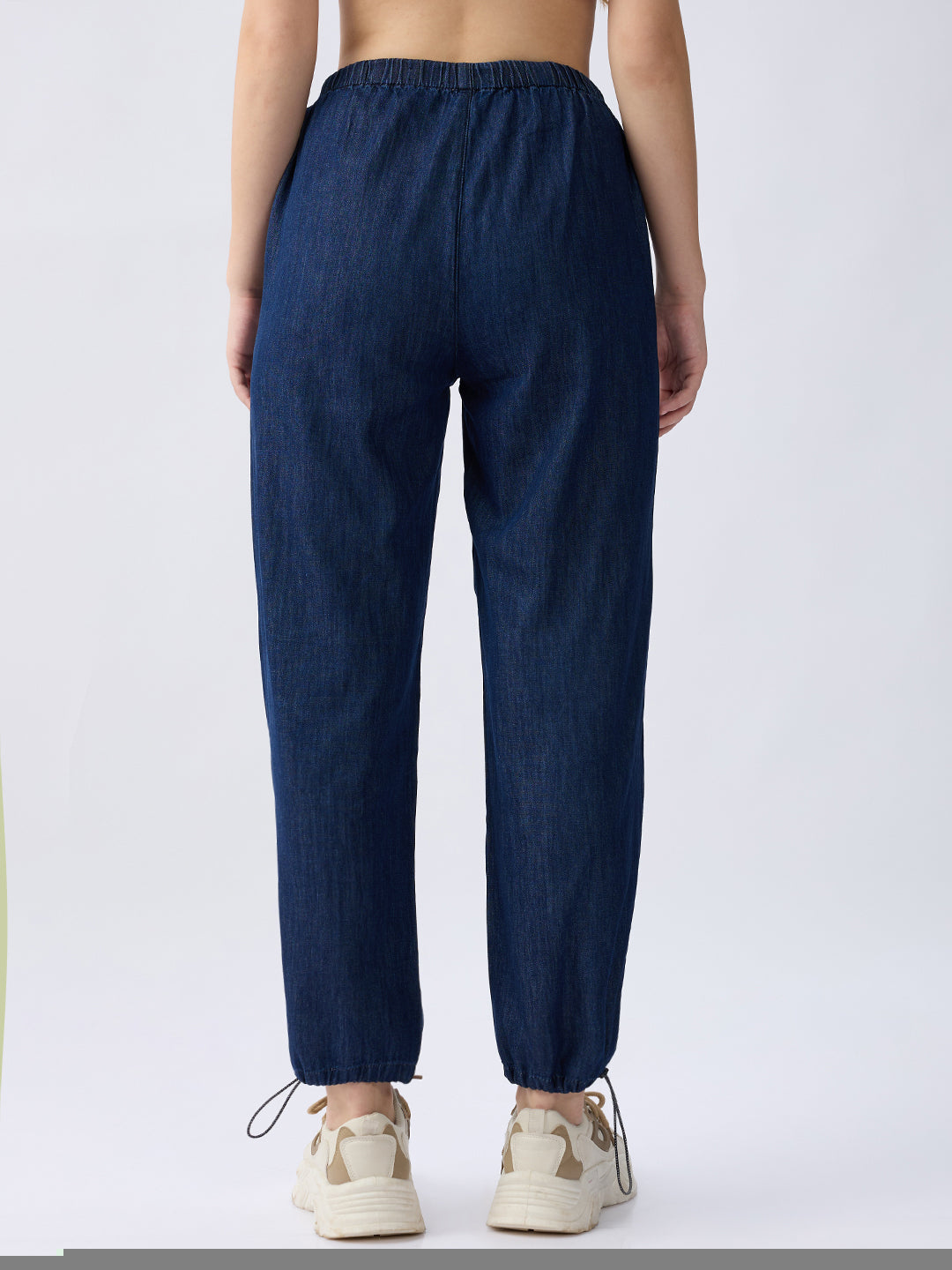 Women Jeans Loose Fit Dark Indigo High Rise
