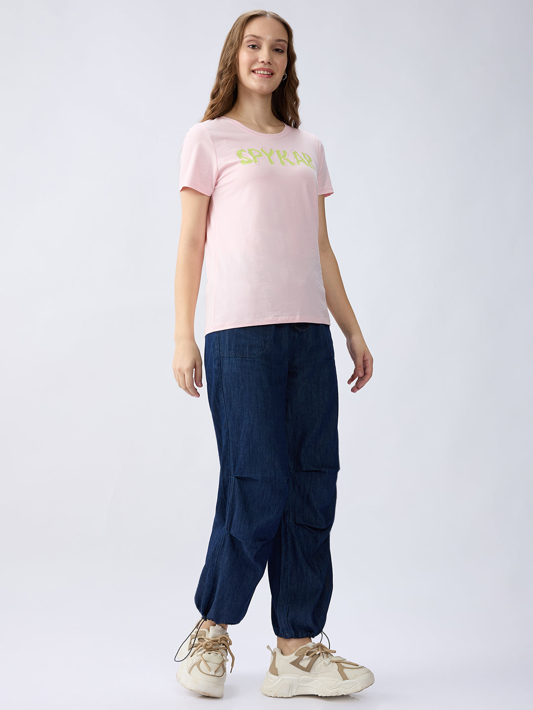 Spykar Dark Indigo High Rise Loose Fit Casual Jeans For Women