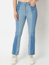 Women Elissa Jeans Boot Cut Fit Light Blue High Rise