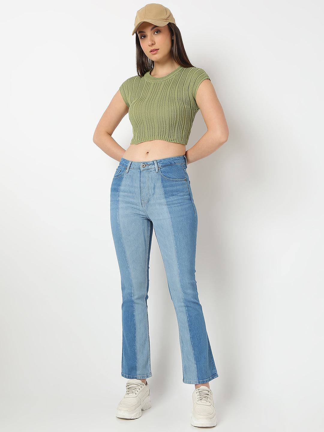 Women Elissa Jeans Boot Cut Fit Light Blue High Rise