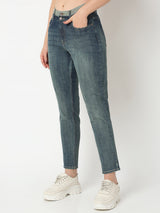 Women Amora Jeans Mom Fit Dark Blue Mid Rise