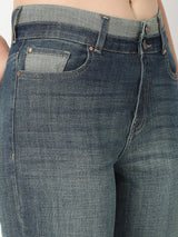Women Amora Jeans Mom Fit Dark Blue Mid Rise