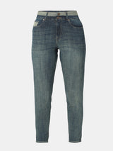 Women Amora Jeans Mom Fit Dark Blue Mid Rise