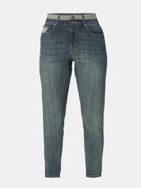 Women Amora Jeans Mom Fit Dark Blue Mid Rise