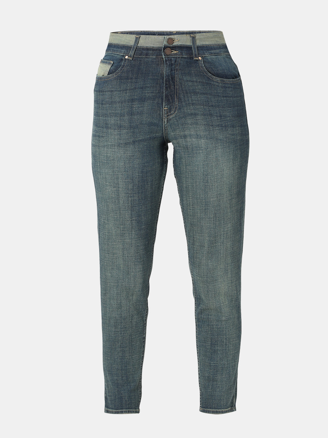 Women Amora Jeans Mom Fit Dark Blue Mid Rise