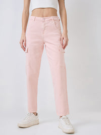 Women Amora Jeans Mom Fit Pink Mid Rise