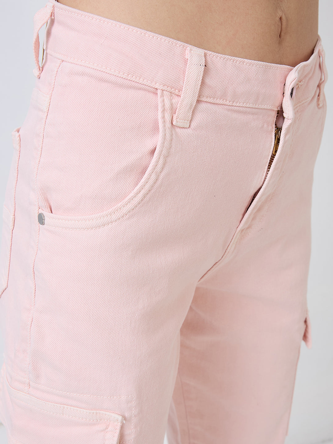 Women Amora Jeans Mom Fit Pink Mid Rise