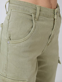 Women Amora Jeans Mom Fit Green Mid Rise