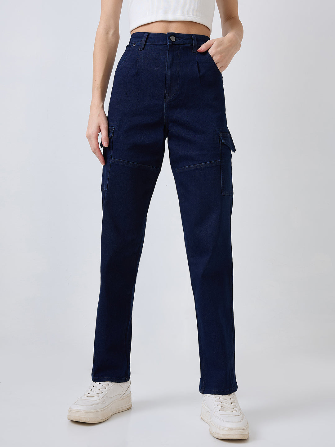 Women Bella Jeans Straight Fit Blue High Rise