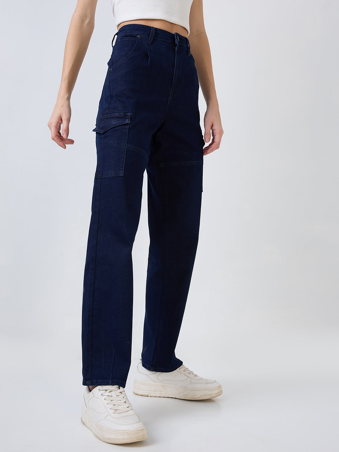 Women Bella Jeans Straight Fit Blue High Rise