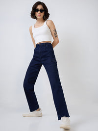Women Bella Jeans Straight Fit Blue High Rise