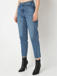 Women Amora Jeans Mom Fit Light Blue Mid Rise