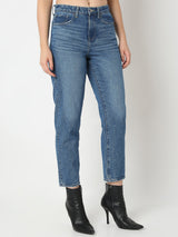 Women Amora Jeans Mom Fit Light Blue Mid Rise