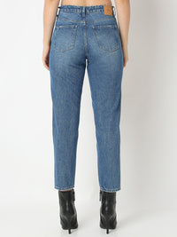 Women Amora Jeans Mom Fit Light Blue Mid Rise