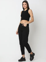 Women Jeans Mom Fit Black High Rise