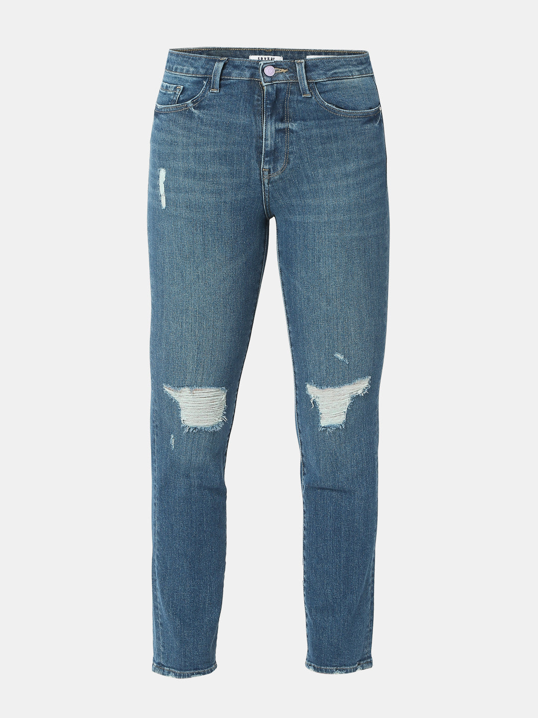 Women Emma Jeans Slim Fit Mid Blue High Rise