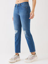 Women Bella Jeans Wide Leg Mid Blue High Rise
