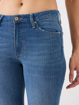 Women Bella Jeans Wide Leg Mid Blue High Rise