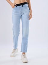 Women Emma Jeans Slim Fit Light Blue Mid Rise