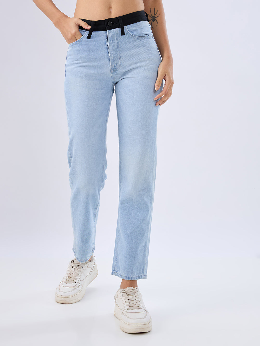 Women Emma Jeans Slim Fit Light Blue Mid Rise