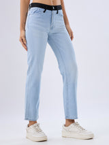 Women Emma Jeans Slim Fit Light Blue Mid Rise