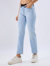 Women Emma Jeans Slim Fit Light Blue Mid Rise