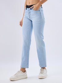 Women Emma Jeans Slim Fit Light Blue Mid Rise