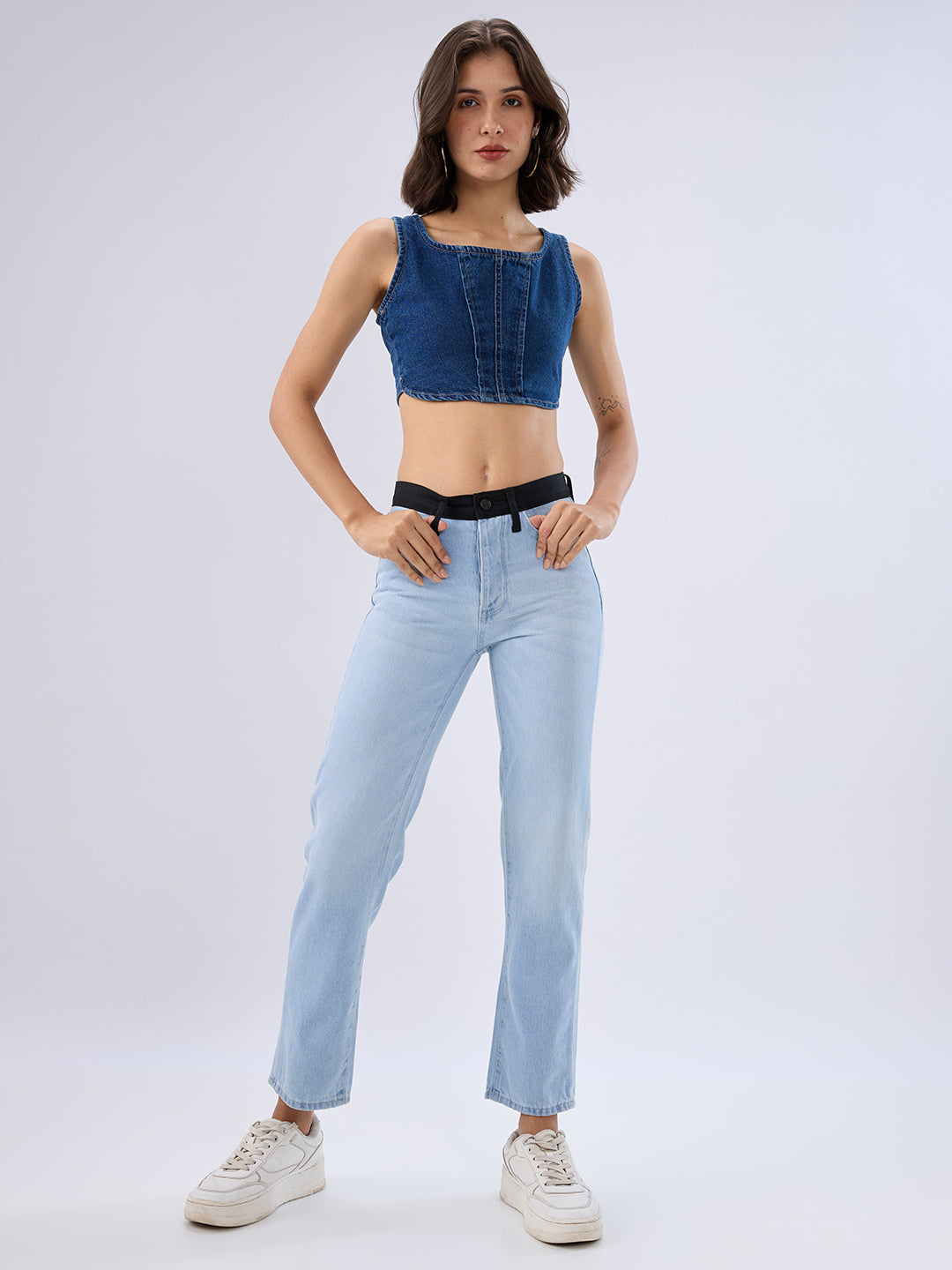 Women Emma Jeans Slim Fit Light Blue Mid Rise