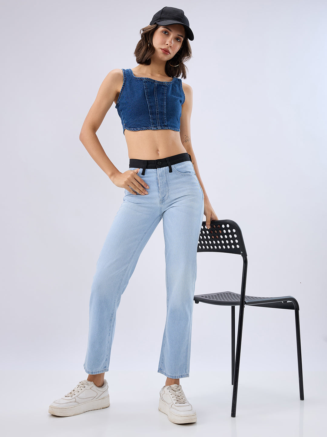 Women Emma Jeans Slim Fit Light Blue Mid Rise