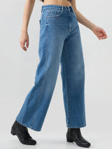 Women Bella-Wide Jeans Wide Leg Blue High Rise