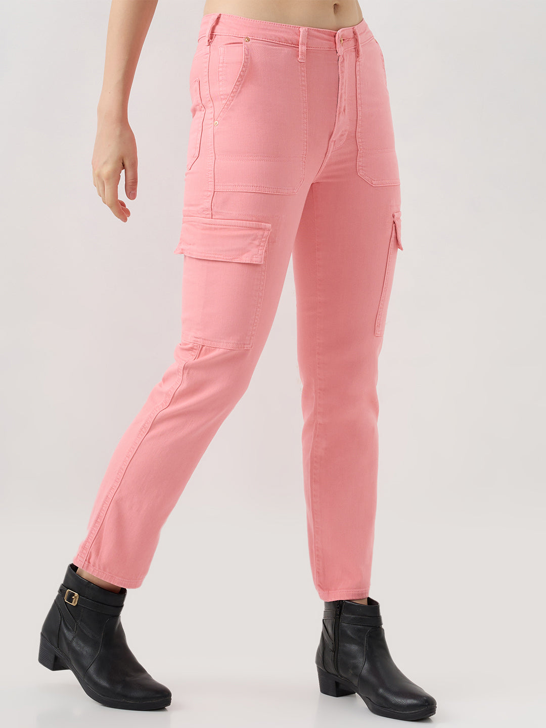 Spykar Thrift Pink Slim Fit Mid Rise Jeans For Women