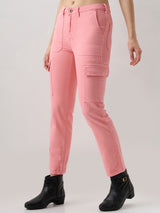 Women Emma Jeans Slim Fit Pink Mid Rise