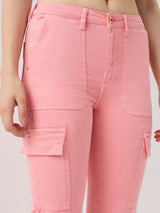 Women Emma Jeans Slim Fit Pink Mid Rise