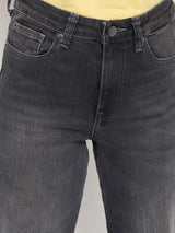 Women Flare Fit Jeans Flare Leg Grey High Rise