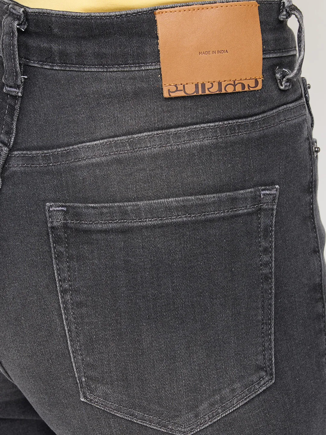 Women Flare Fit Jeans Flare Leg Grey High Rise