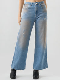 Women Bella-Wide Jeans Wide Leg Blue Mid Rise